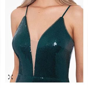 Women's Deep V-Neck Spaghetti-Strap Sequin Gown